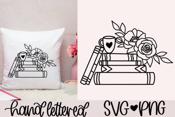 Books with Flowers SVG