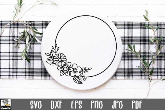 Circle Floral Frame