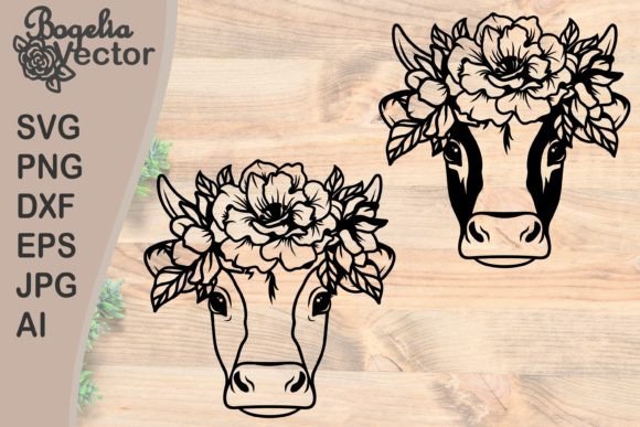 Cow with Floral Crown Bundle