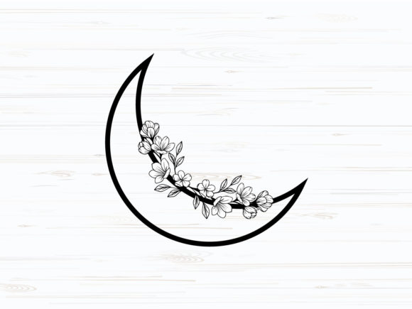 Cute Sun Moon Floral Leaser Cut SVG