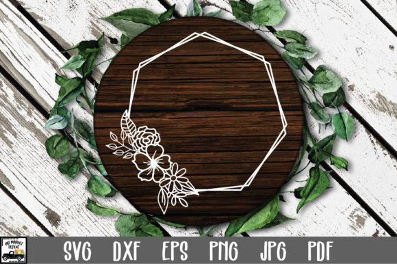 Double Heptagon Floral Frame