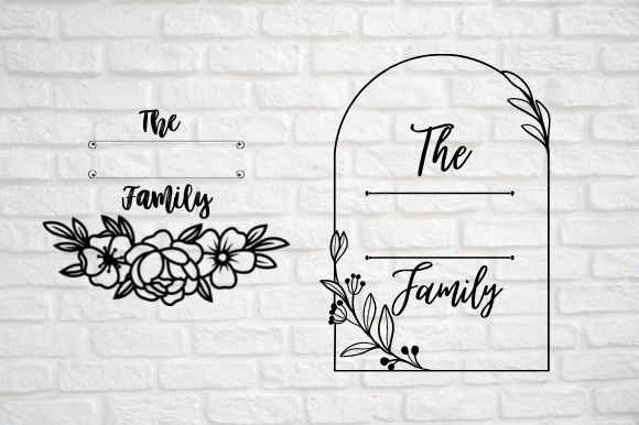 Family Name SVG Design, Floral Frame