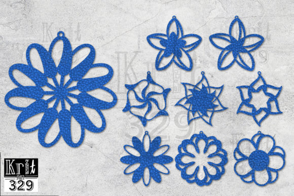 Floral Plant Earring SVG Template