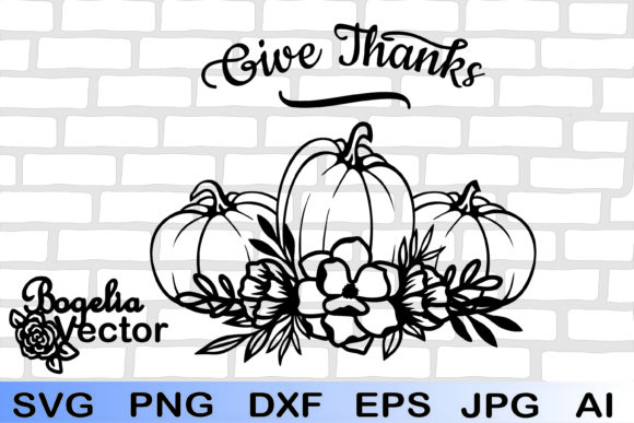 Floral Pumpkin Give Thanks