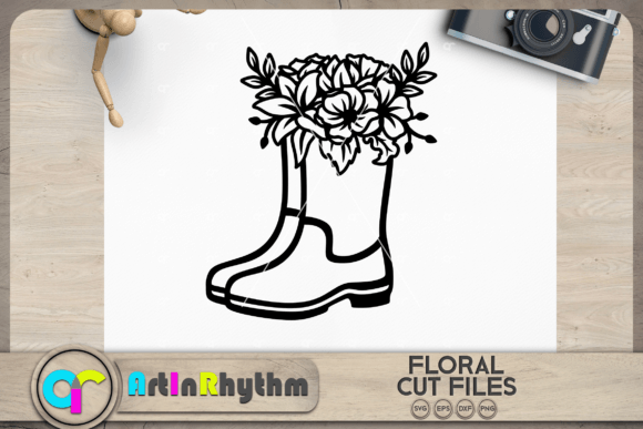Floral Rain Boots SVG, Spring Garden SVG