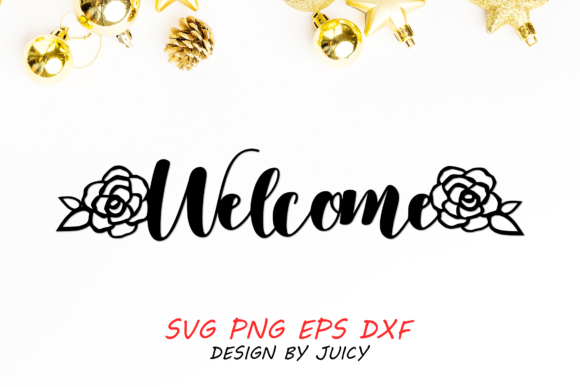 Floral Welcome Sign SVG