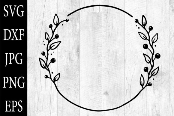 Floral Wreath Silhouettes SVG EPS PNG