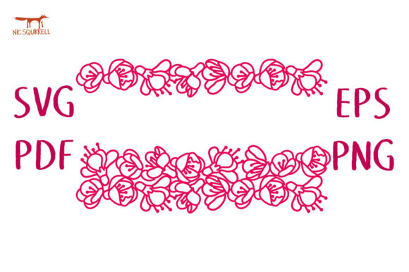 Flowering Quince Blossom Borders SVG Cut
