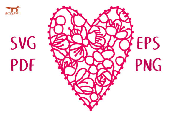 Flowering Quince Heart SVG Cut