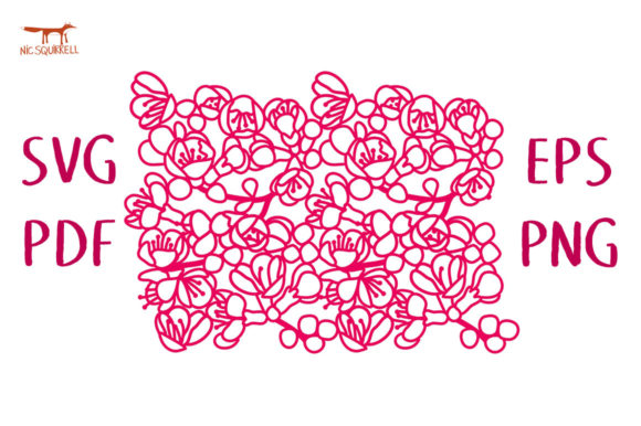 Flowering Quince Repeating Border SVG