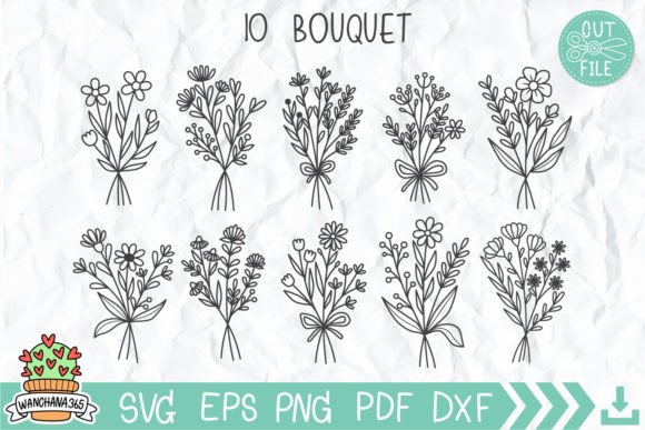 Hand Draw Bouquet SVG Bundle