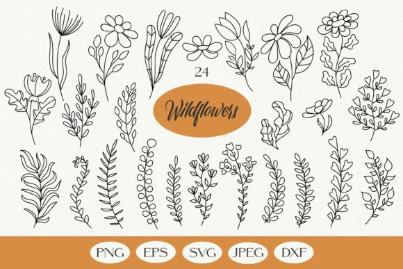 Hand Drawn Wildflowers SVG Bundle
