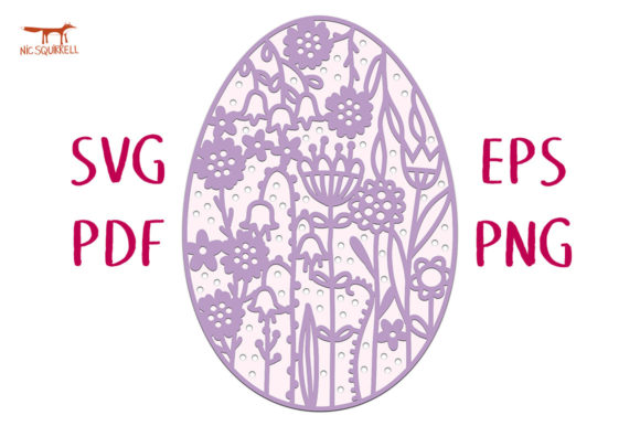 Intricate Floral Easter Egg SVG Cut File
