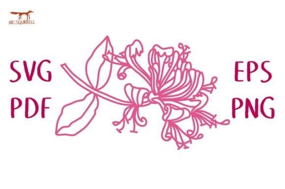 Late Honeysuckle Papercut Flower SVG Cut