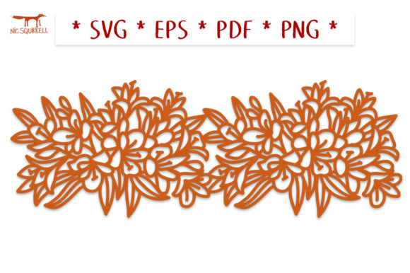 Lily Garland Repeating Border SVG Cut
