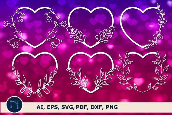 Paper Cut Floral Heart Shape SVG Bundle
