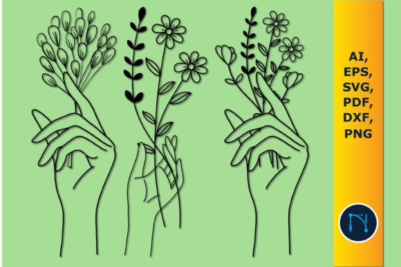 Paper Cut Floral in Hand SVG Bundle