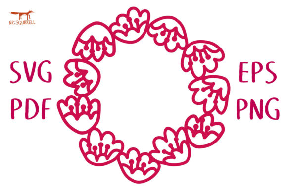 Sakura Blossom Wreath Circle Frame SVG