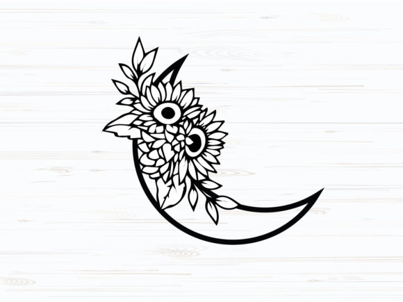 Sun Moon Floral Laser Cut SVG Design