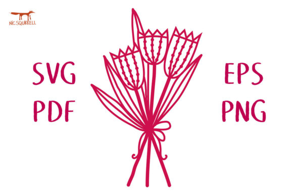 Tulip Flower Bouquet SVG Cut